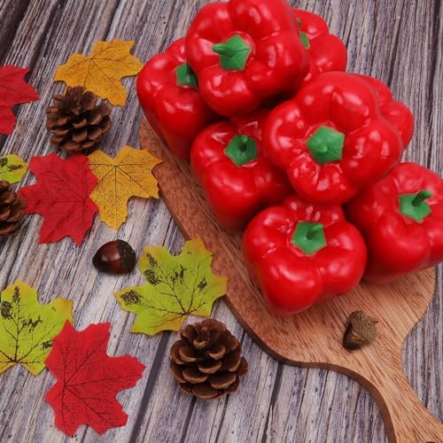 Gresorth 8pcs Artificial Red Pepper Decoration