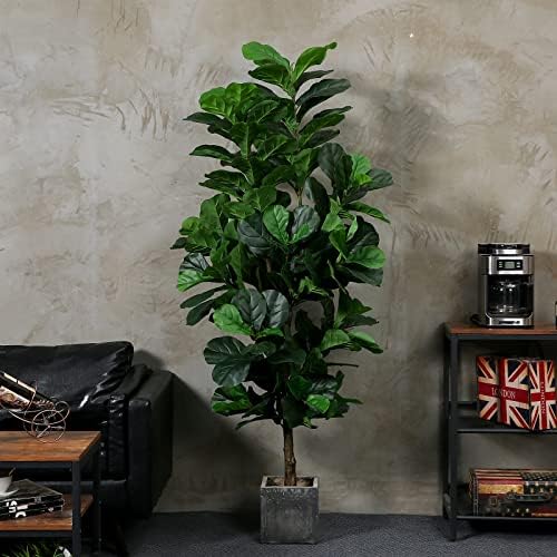 Fiddle Leaf Fig Tree 6ft Artificial Plant with Plastic Pot
