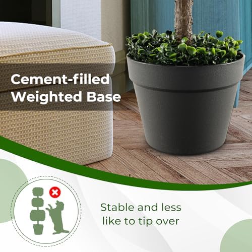 GOFLAME 35 Inch Artificial Boxwood Topiary Tree