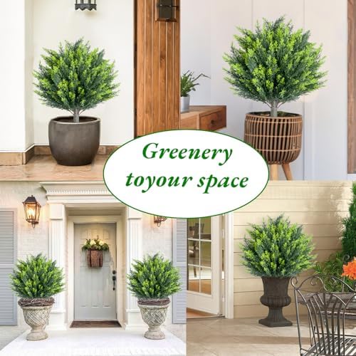 256 Inch Artificial Topiary Ball Tree Set of 2 with Ground Spike