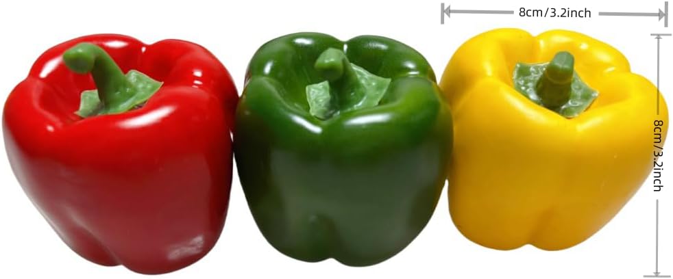 6pcs Artificial Bell Peppers for Kitchen Decor