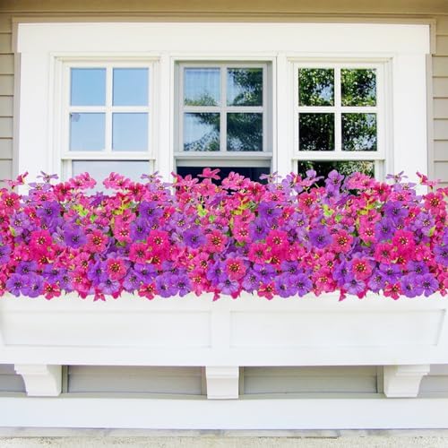 Yastouay 12 Bundles Artificial Flowers for Outdoor Decor