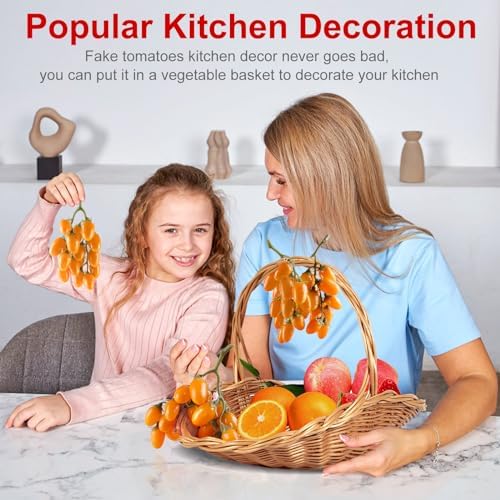 Lifelike Artificial Tomato String 2 Pack Yellow Tomato Decorations