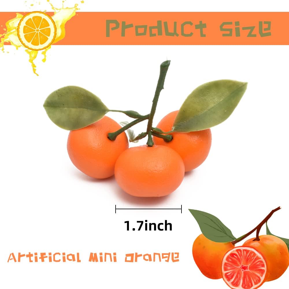 Hagao Fake Mini Tangerine Orange Artificial Fruit 6PCS