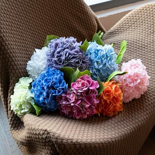 3PCS 22 Inch Realistic Artificial Hydrangea Bouquet White