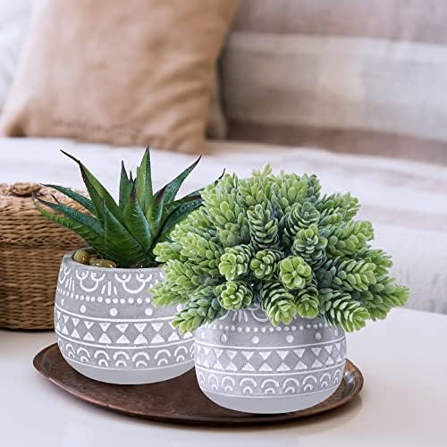 Winlyn 3 Pcs Assorted Small Artificial Succulent Plants
