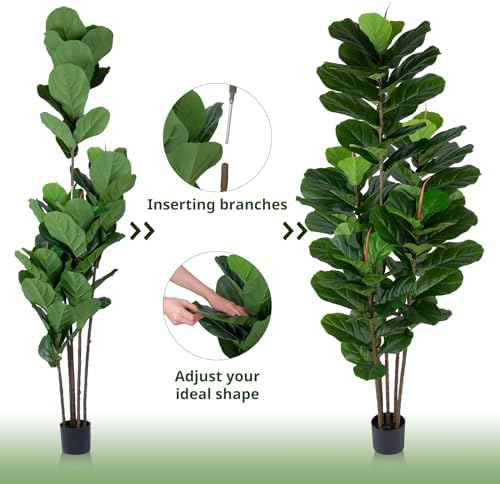 YEPDIN Faux Fiddle Leaf Fig Tree 6FT Artificial Plant