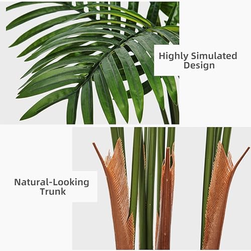 Astidy Artificial Palm Tree 5FT - Fake Tropical Areca Plant with Black Planter