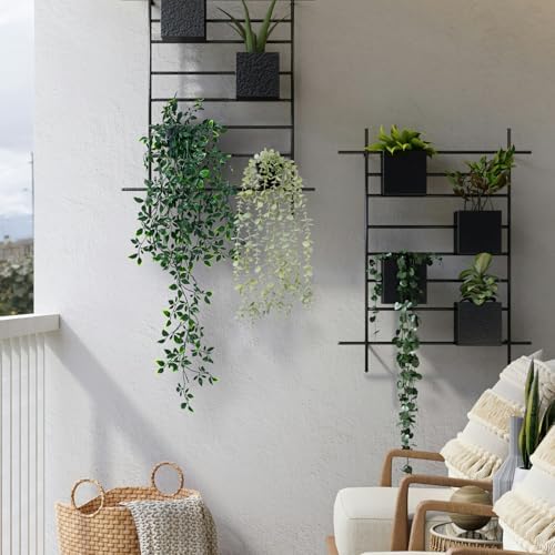 Freyalife 2pcs Artificial Hanging Plants for Decor