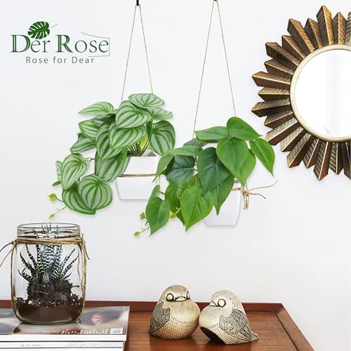 Der Rose 2Pcs Artificial Plants for Indoor Decor