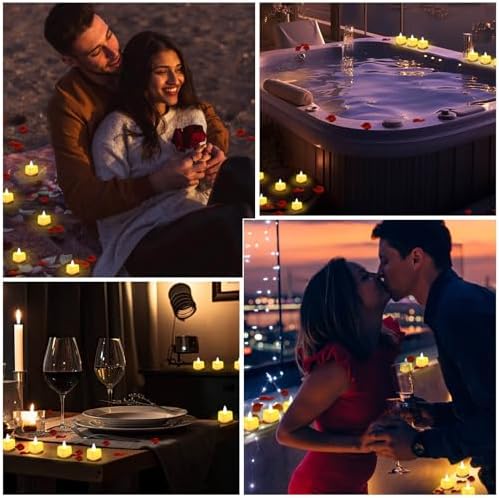 Acejoz Rose Petals and Candles Set for Romantic Decorations