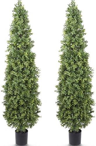 Artificial Boxwood Topiary Tree 4FT 2 Pack