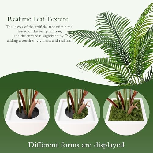 6FT Artificial Palm Tree White for Home Office Decor