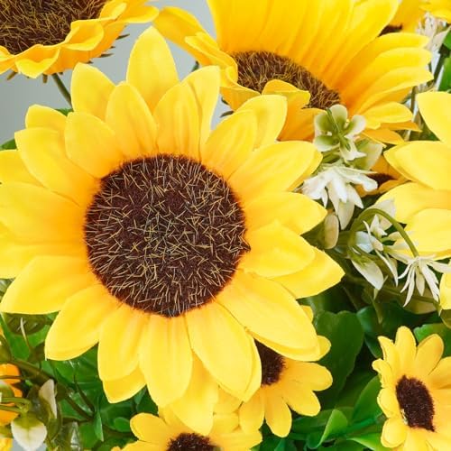 Winlyn 3 Piece Artificial Sunflower Farmhouse Decor Set