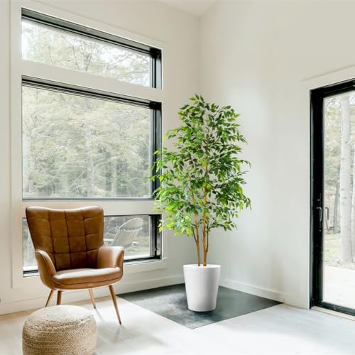 7ft Artificial Ficus Tree with Basket for Home Decor
