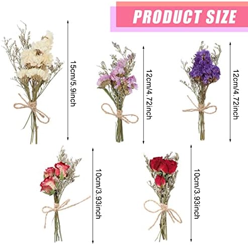 10 Pack Mini Dried Flower Bouquets with Stem Forget Me Not