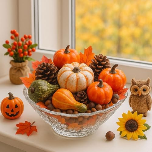 DomeStar 50PCS Artificial Pumpkins Gourds Fall Decor Set