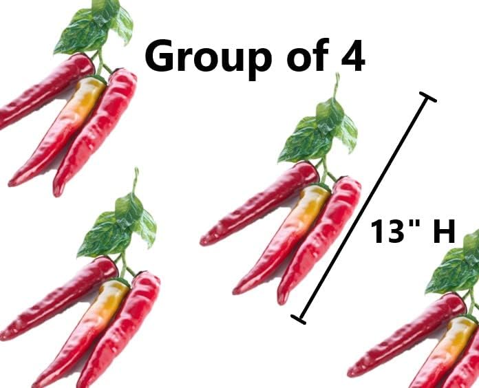 Factory Direct Craft Artificial Red Chili Peppers 4 Pack