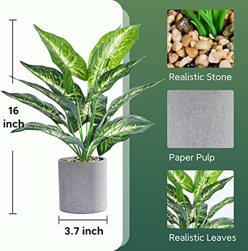 16 Inch Artificial Taro Plants for Home Office Decor