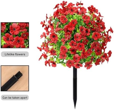 Uscallm Artificial Rose Bushes 22inch Outdoor Decoration