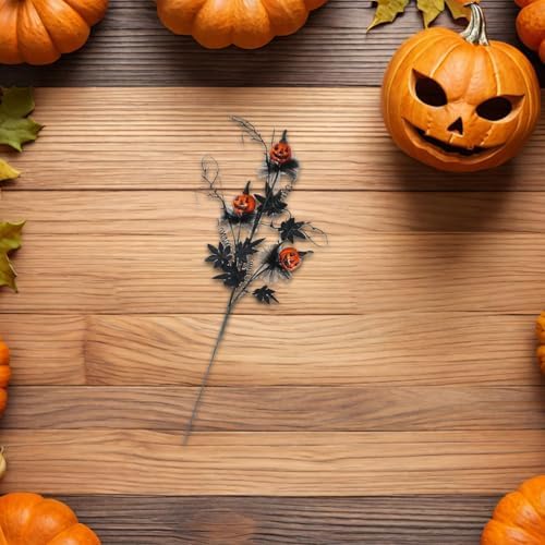 3pcs Artificial Maple Leaf Halloween Black Twigs Decor