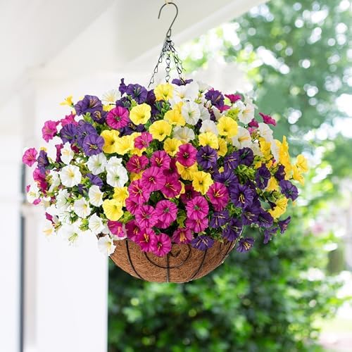 Ivydale Artificial Hanging Morning Glory Flowers Basket