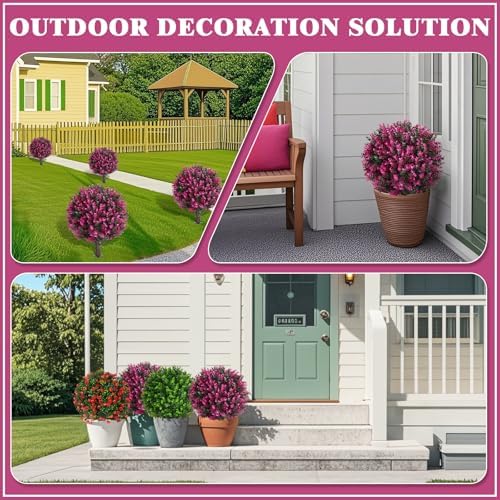 Grooy Artificial Topiary Tree Set of 2 with Pink Eucalyptus