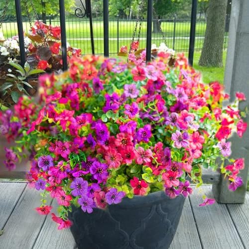 Yastouay 12 Bundles Artificial Flowers for Outdoor Decor