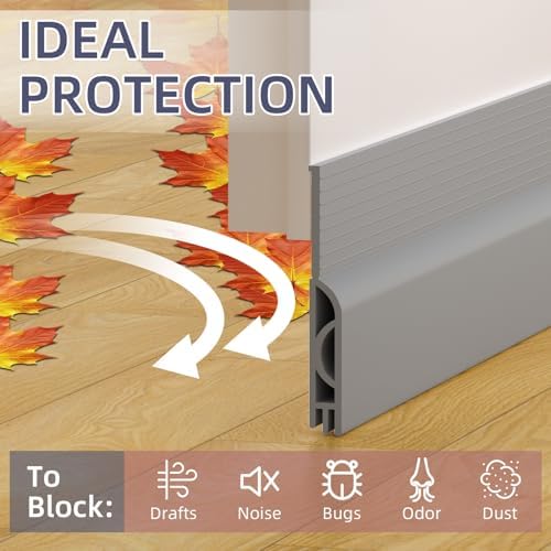 OXRQ Door Draft Stopper 39 Inch Gray