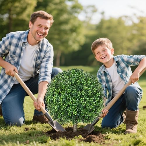 256 Inch Artificial Boxwood Topiary Ball Trees 2 Pack
