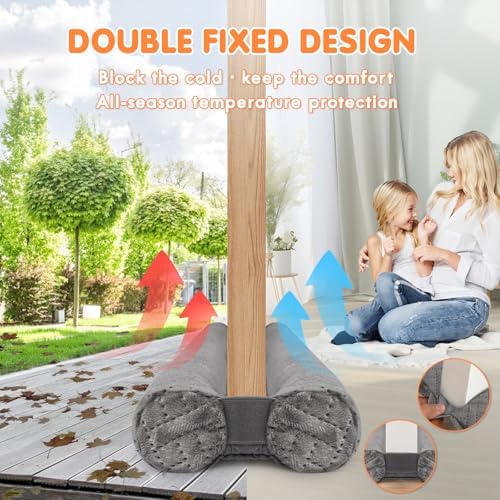 Premium Velvet Under Door Draft Stopper 30-36 Inch Adjustable