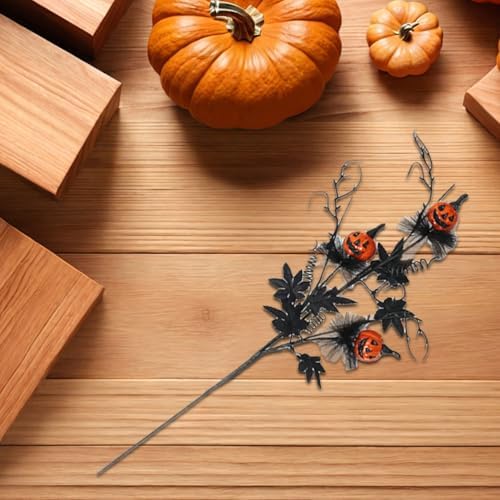 3pcs Artificial Maple Leaf Halloween Black Twigs Decor