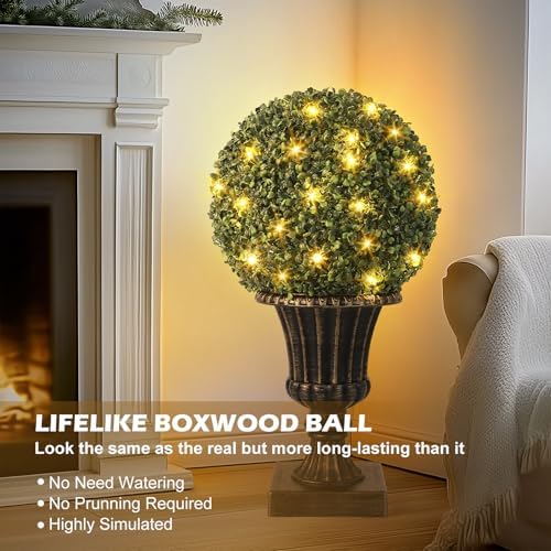 GarveeHome 16 Artificial Topiary Ball with Lights