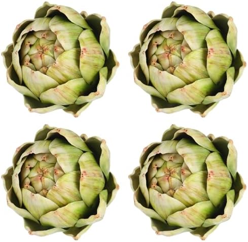 Timgle 4 Pcs Green Artificial Artichokes for Decorations