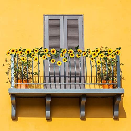 Uieke 10 Pack Artificial Sunflower Garland 7ft
