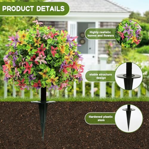 AXHJ 23 Inche Artificial Topiary Ball with Flowers