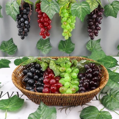 8 Bunches Artificial Grapes with 3 Grape Vines Hanging Decor