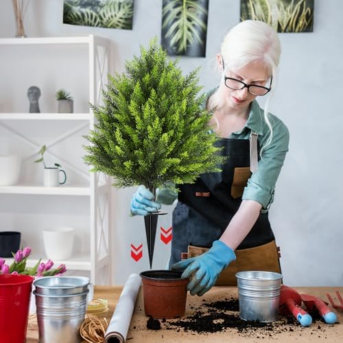 HMASYO 30 Inch Artificial Cedar Topiary Set of 2