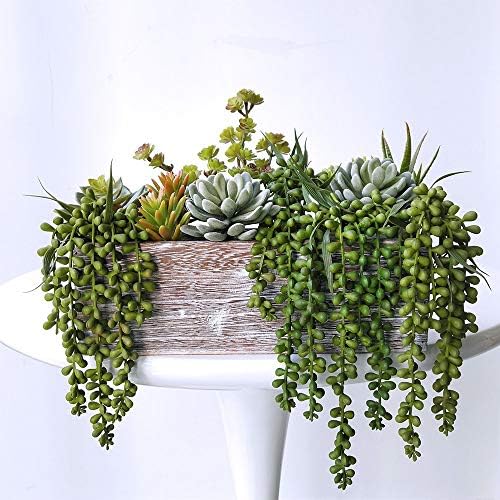 Supla 4 pcs Artificial Hanging Succulent Greenery Sprays