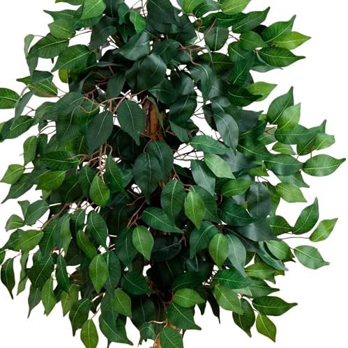 Nearly Natural 3ft Triple Trunk Artificial Ficus Tree with Black Pot