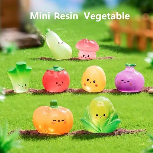 16 Pack Glow-in-the-Dark Resin Vegetables Home Decorations