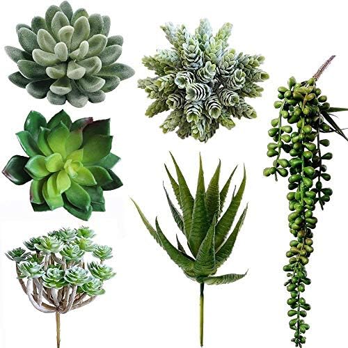 Winlyn 6 Pcs Assorted Fake Succulents Hanging