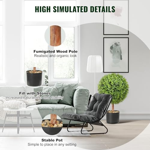 VEVOR Artificial Boxwood Topiaries 24 Inch Tall 2 Pack