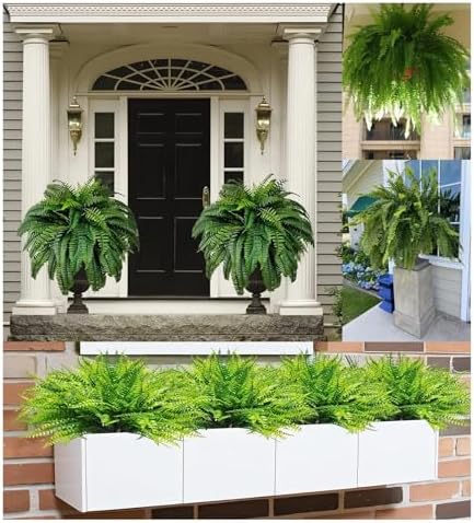 UV Resistant Lifelike Artificial Boston Fern Set of 2