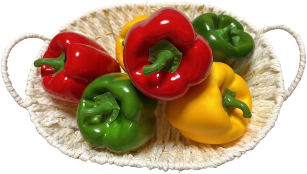 6pcs Artificial Bell Peppers for Kitchen Decor