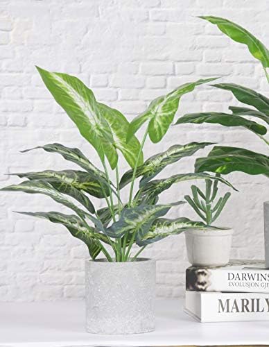 16 Inch Artificial Taro Plants for Home Office Decor