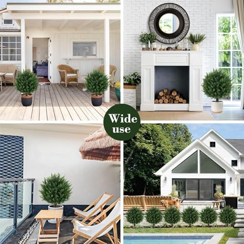 16-Inch Artificial Cypress Topiary Balls 4PCS Natural Decor
