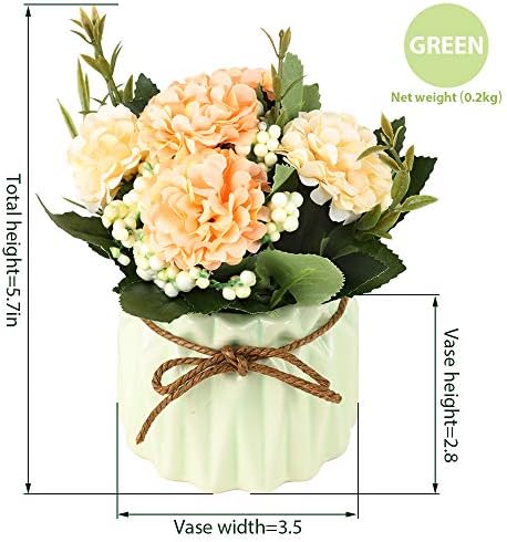 Artificial Hydrangea Bouquet with Blue Ceramic Vase
