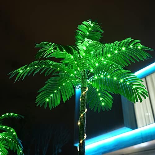 Artificial Palm Tree with 260 LED Lights 7 Feet 3 Trunks