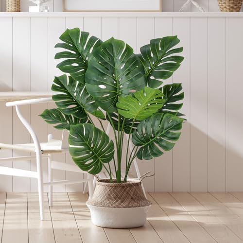 Floworld Artificial Monstera Plant 4FT Tall 2 Pack Fake Trees